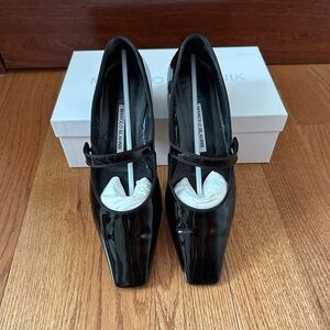 Manolo Blahnik Black Mary Jane Flats